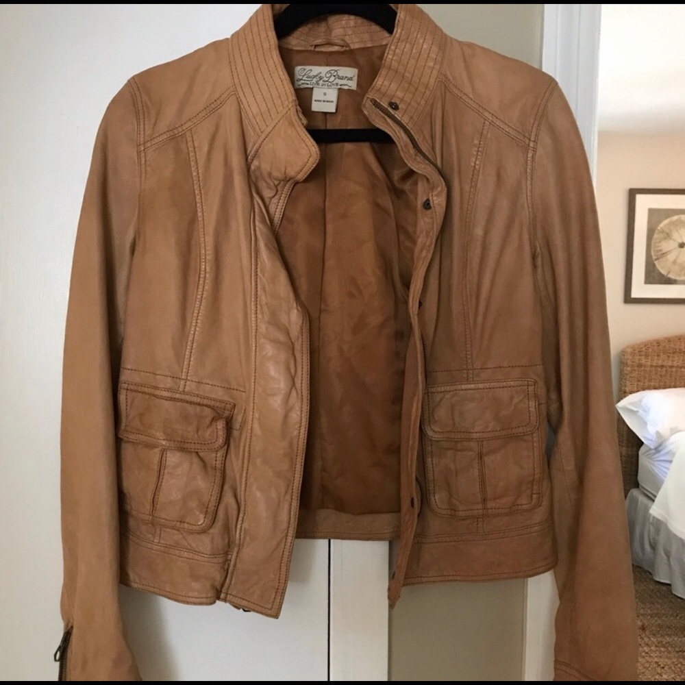 Lucky Brand size small - tan soft leather coat